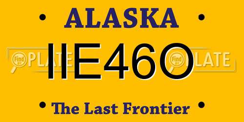 IIE46O Alaska License Plate