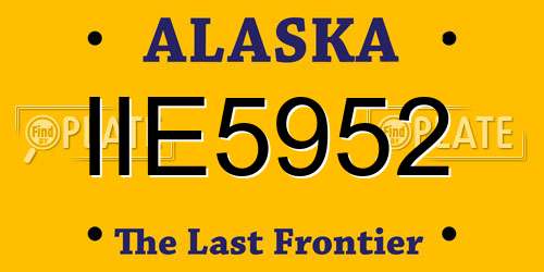 IIE5952 Alaska License Plate