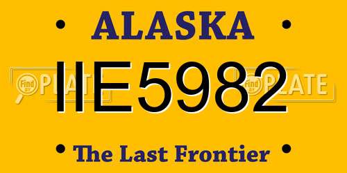 IIE5982 Alaska License Plate