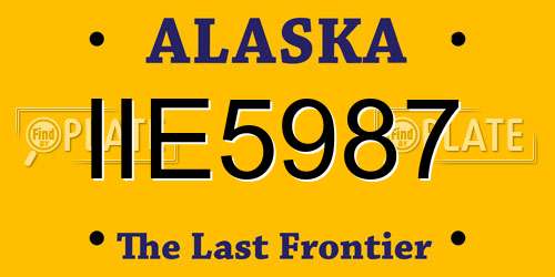 IIE5987 Alaska License Plate