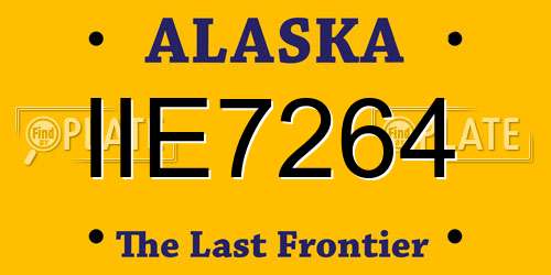 IIE7264 Alaska License Plate