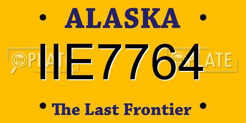 IIE7764 Alaska License Plate
