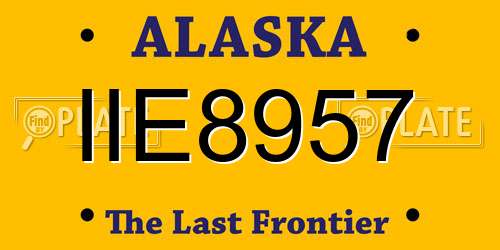 IIE8957 Alaska License Plate