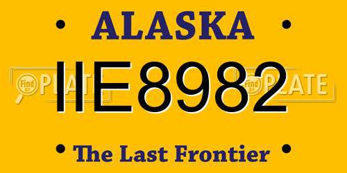 IIE8982 Alaska License Plate