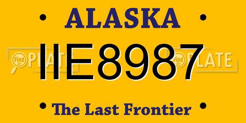 IIE8987 Alaska License Plate
