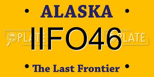 IIFO46 Alaska License Plate