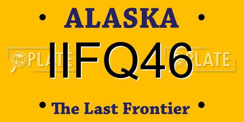IIFQ46 Alaska License Plate