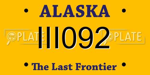 III092 Alaska License Plate