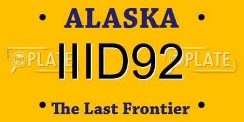 IIID92 Alaska License Plate
