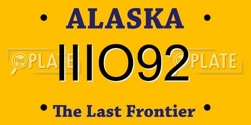IIIO92 Alaska License Plate