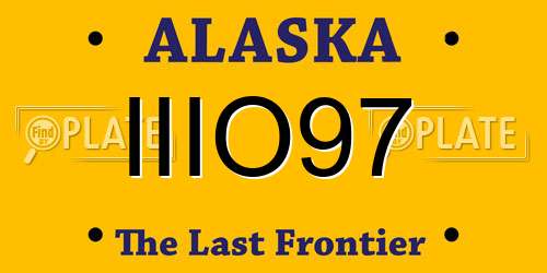 IIIO97 Alaska License Plate