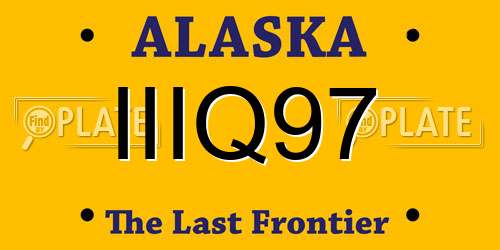 IIIQ97 Alaska License Plate