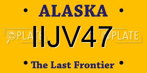 IIJV47 Alaska License Plate