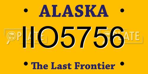 IIO5756 Alaska License Plate