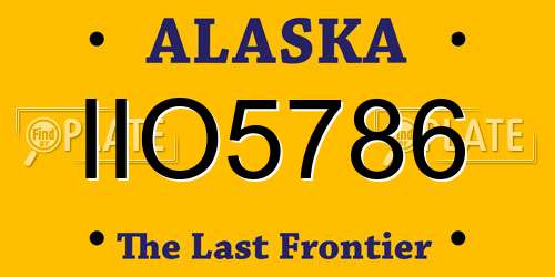 IIO5786 Alaska License Plate