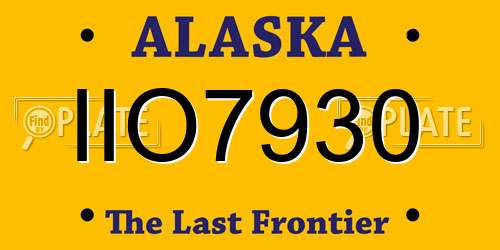 IIO7930 Alaska License Plate