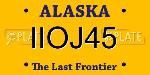 IIOJ45 Alaska License Plate