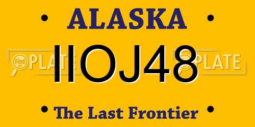 IIOJ48 Alaska License Plate
