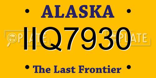 IIQ7930 Alaska License Plate