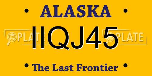 IIQJ45 Alaska License Plate