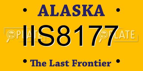 IIS8177 Alaska License Plate
