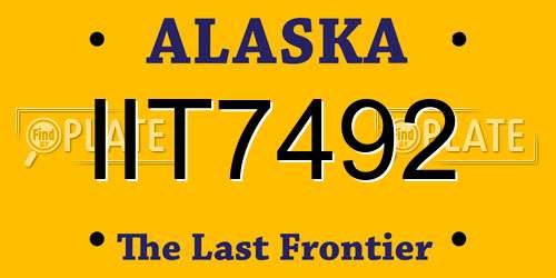 IIT7492 Alaska License Plate