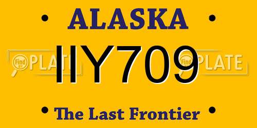 IIY709 Alaska License Plate