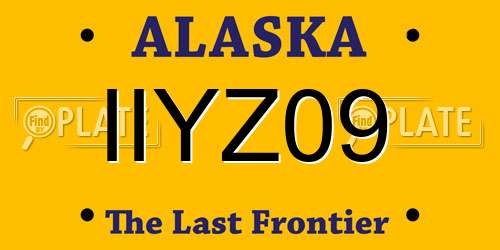 IIYZ09 Alaska License Plate