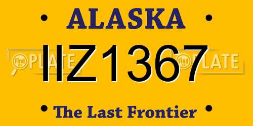 IIZ1367 Alaska License Plate