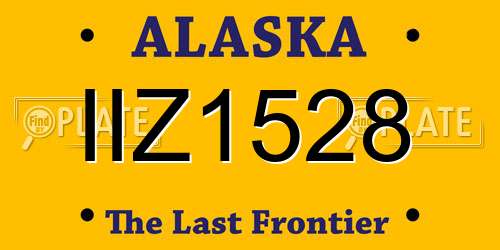 IIZ1528 Alaska License Plate