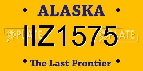 IIZ1575 Alaska License Plate
