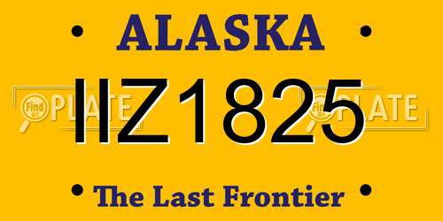 IIZ1825 Alaska License Plate