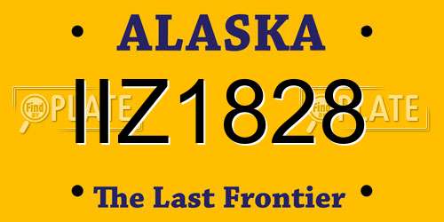 IIZ1828 Alaska License Plate