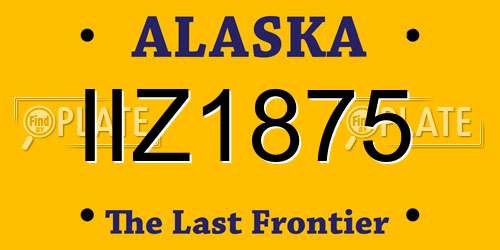 IIZ1875 Alaska License Plate