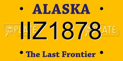 IIZ1878 Alaska License Plate