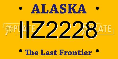 IIZ2228 Alaska License Plate
