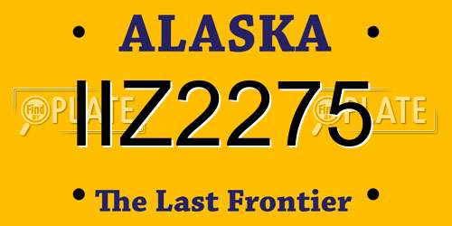IIZ2275 Alaska License Plate