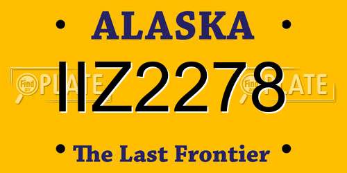 IIZ2278 Alaska License Plate