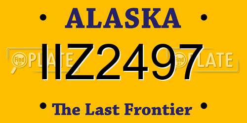 IIZ2497 Alaska License Plate