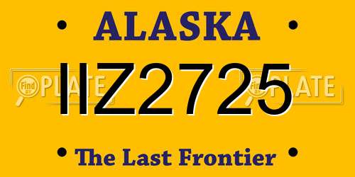 IIZ2725 Alaska License Plate