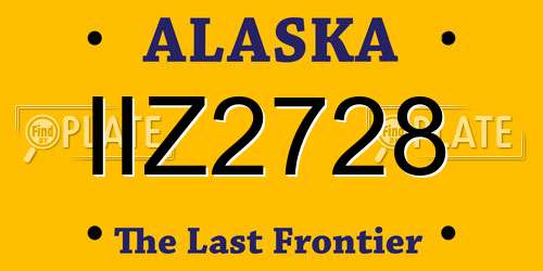 IIZ2728 Alaska License Plate
