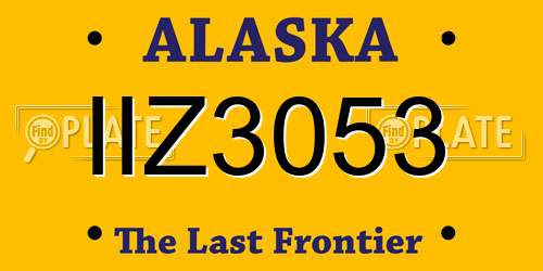 IIZ3053 Alaska License Plate