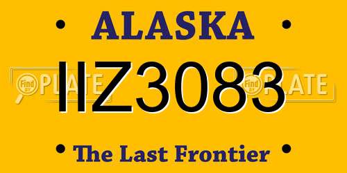 IIZ3083 Alaska License Plate