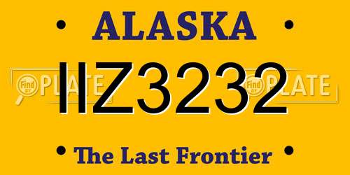 IIZ3232 Alaska License Plate