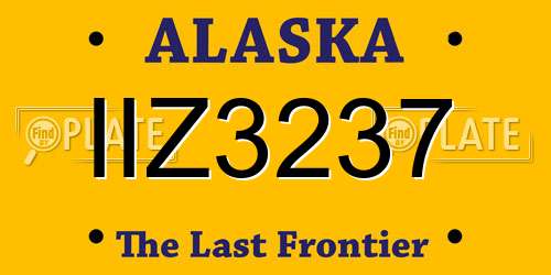 IIZ3237 Alaska License Plate