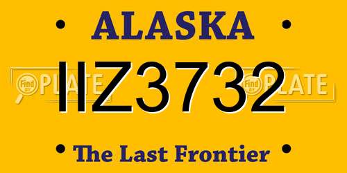 IIZ3732 Alaska License Plate