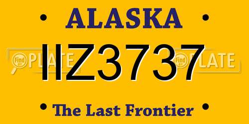 IIZ3737 Alaska License Plate