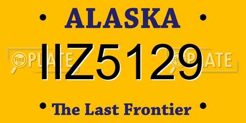 IIZ5129 Alaska License Plate