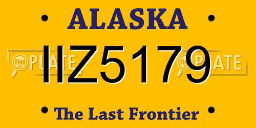 IIZ5179 Alaska License Plate
