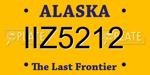 IIZ5212 Alaska License Plate